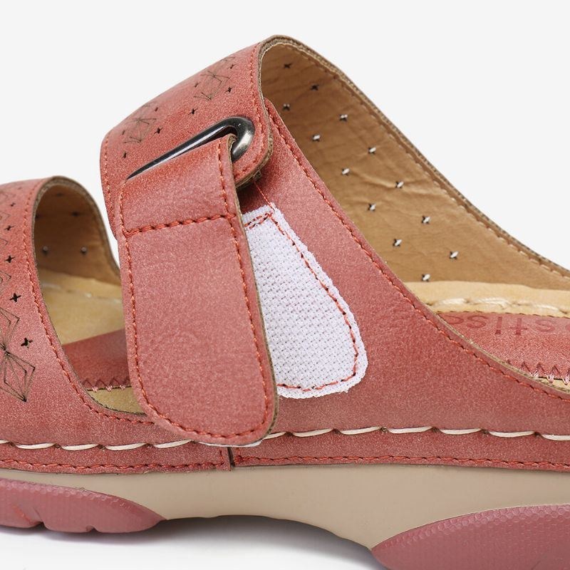 Dam Justerbar Rem Med Öppen Tå Slip On Casual Summer Wedge Sandaler