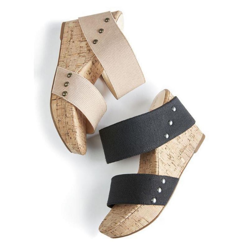 Dam Med Mellanklackade Peep Toe Casual Wedge Sandaler