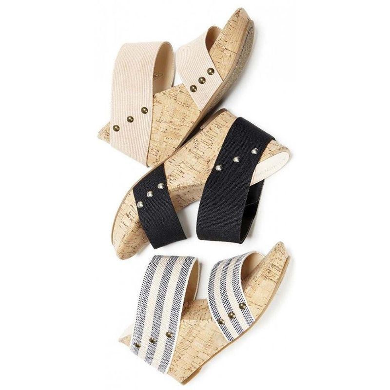 Dam Med Mellanklackade Peep Toe Casual Wedge Sandaler