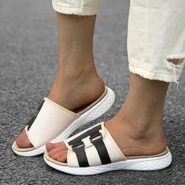 Dam Med Öppen Tå Slip On Casual Summer Daily Flat Sandaler