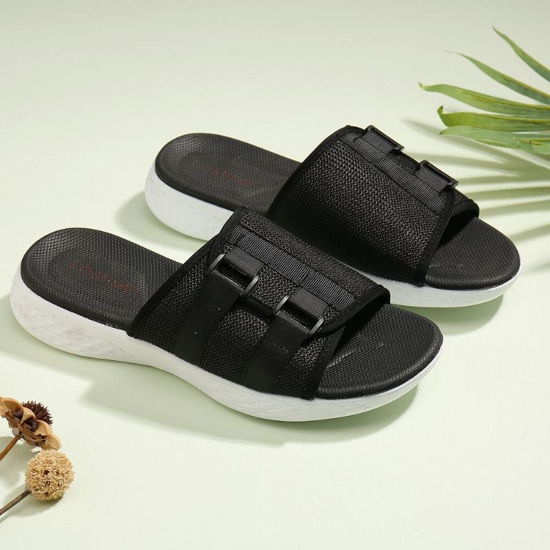 Dam Med Öppen Tå Slip On Casual Summer Daily Flat Sandaler