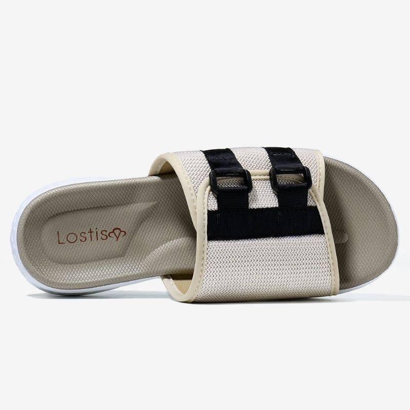 Dam Med Öppen Tå Slip On Casual Summer Daily Flat Sandaler