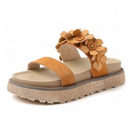 Dam Sommar Casual Flower Slip On Beach Flat Sandaler