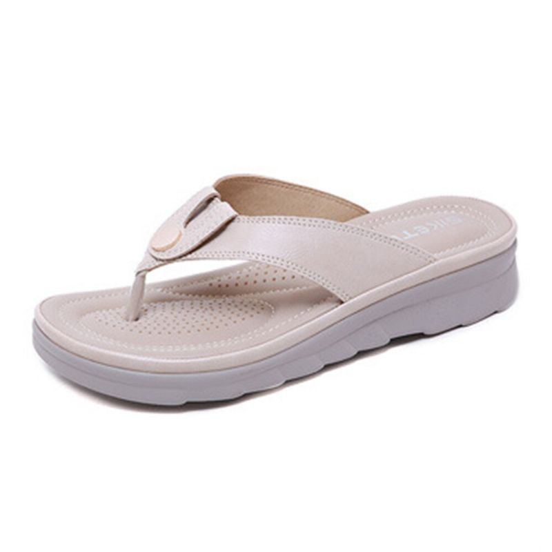 Dam Stora Sömmar Flip Flops Strand Flat Casual Sandaler