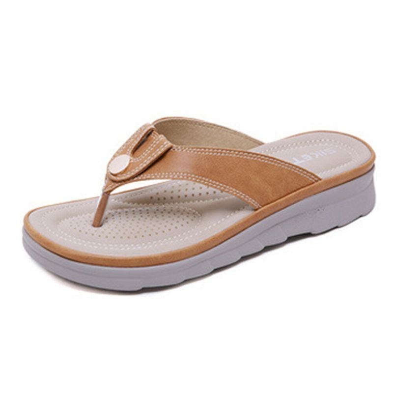 Dam Stora Sömmar Flip Flops Strand Flat Casual Sandaler