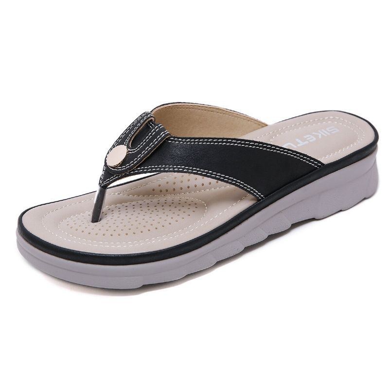 Dam Stora Sömmar Flip Flops Strand Flat Casual Sandaler