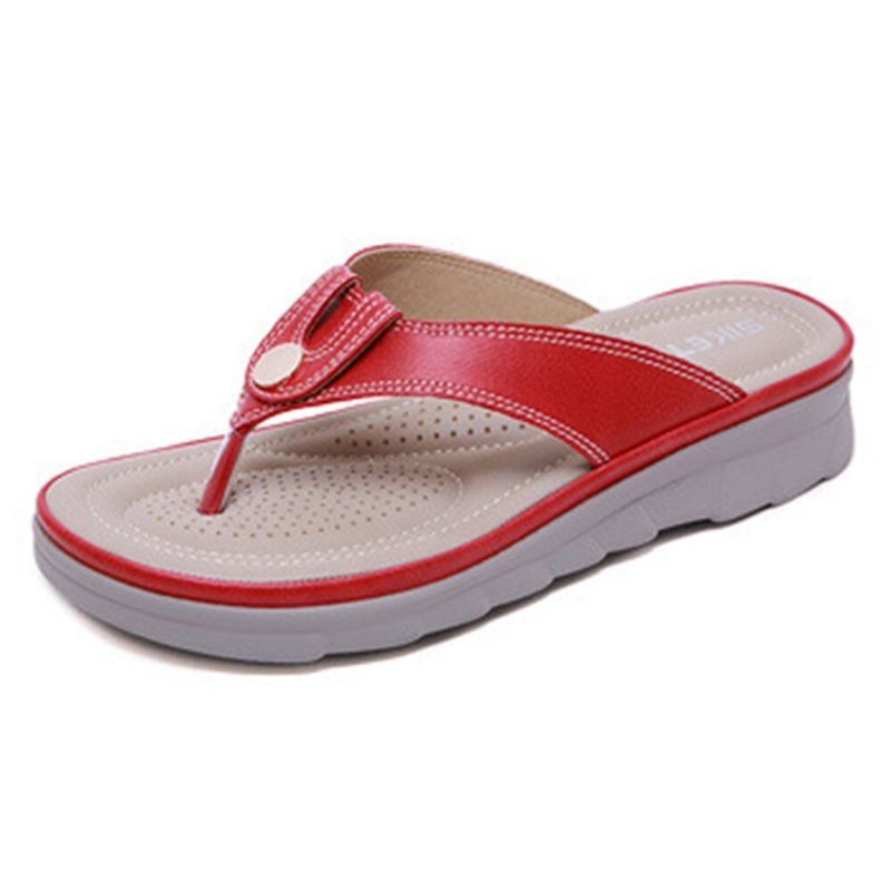 Dam Stora Sömmar Flip Flops Strand Flat Casual Sandaler