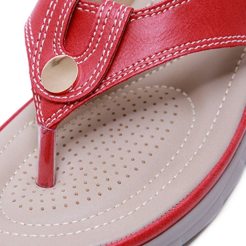 Dam Stora Sömmar Flip Flops Strand Flat Casual Sandaler