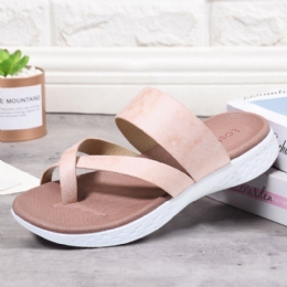 Dam Tå Ring Slip On Mjuk Sula Casual Summer Flat Sandaler