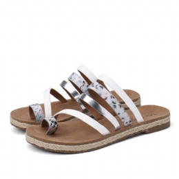 Dam Tå Ring Strappy Slip On Comfy Casual Sandaler