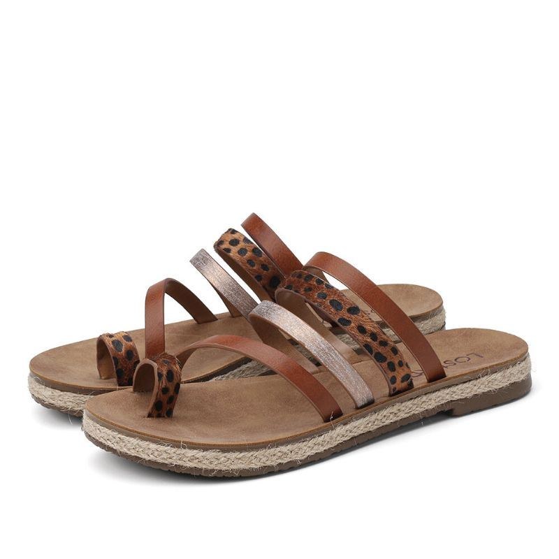 Dam Tå Ring Strappy Slip On Comfy Casual Sandaler