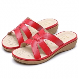 Dam Utskärning Andas Bärbar Comfy Casual Beach Wedges Sandaler