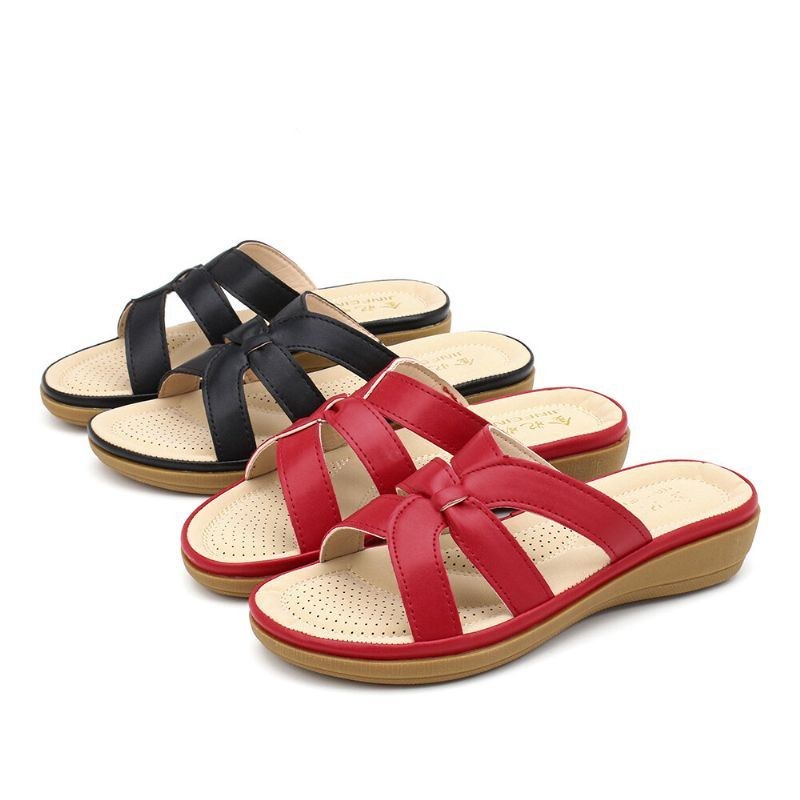 Dam Utskärning Andas Bärbar Comfy Casual Beach Wedges Sandaler