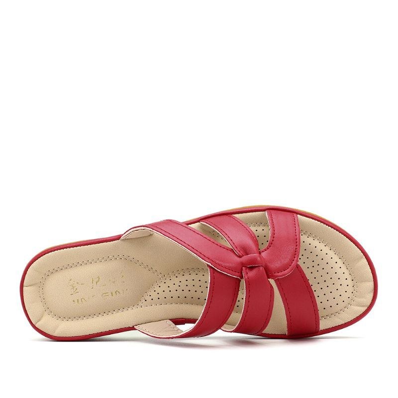 Dam Utskärning Andas Bärbar Comfy Casual Beach Wedges Sandaler