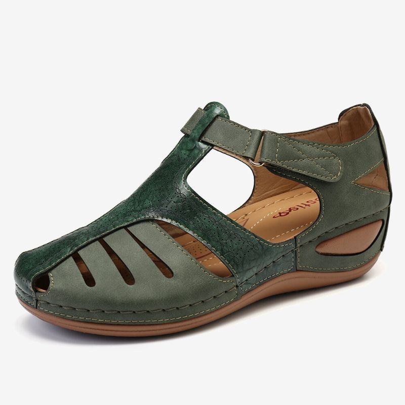 Dam Utskärning Med Kroklook Andas Casual Wedge Sandaler