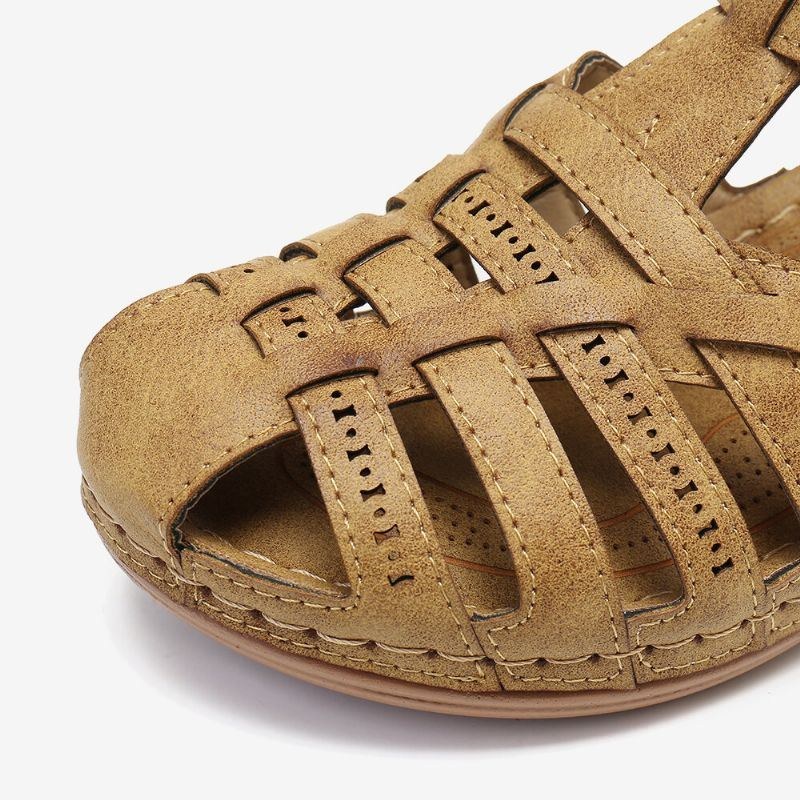 Dam Utskärning Med Krokögla Andas Casual Wedge Sandaler