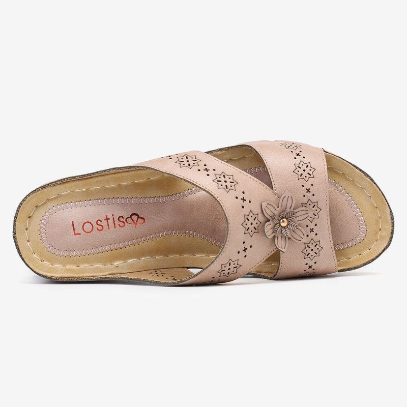 Dam Utskärning Öppen Tå Mjuk Sula Slip On Casual Daily Summer Wedge Sandaler