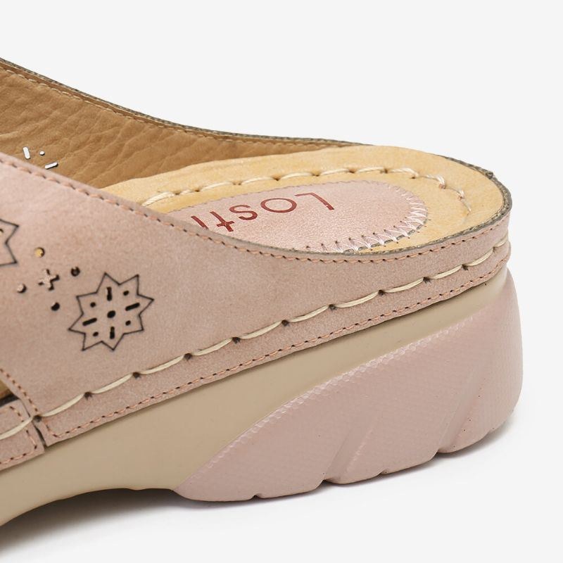 Dam Utskärning Öppen Tå Mjuk Sula Slip On Casual Daily Summer Wedge Sandaler