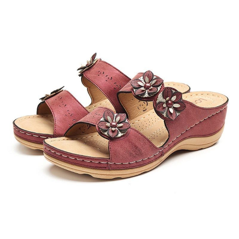 Damblommor Slip On Soft Casual Wedge Sandaler