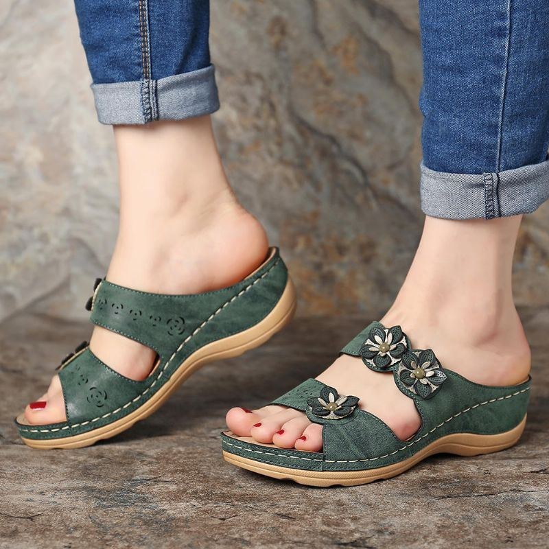 Damblommor Slip On Soft Casual Wedge Sandaler