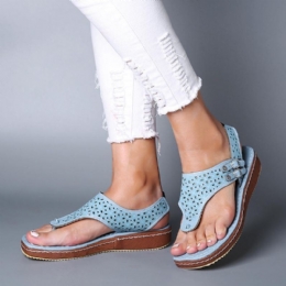 Damer Casual Hollow Clip Toe Spänne Sandaler