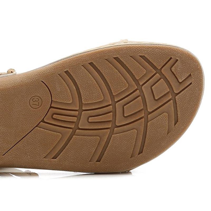 Damer I Stor Storlek Bohemian Elastiskt Band Casual Comfy Flat Sandaler