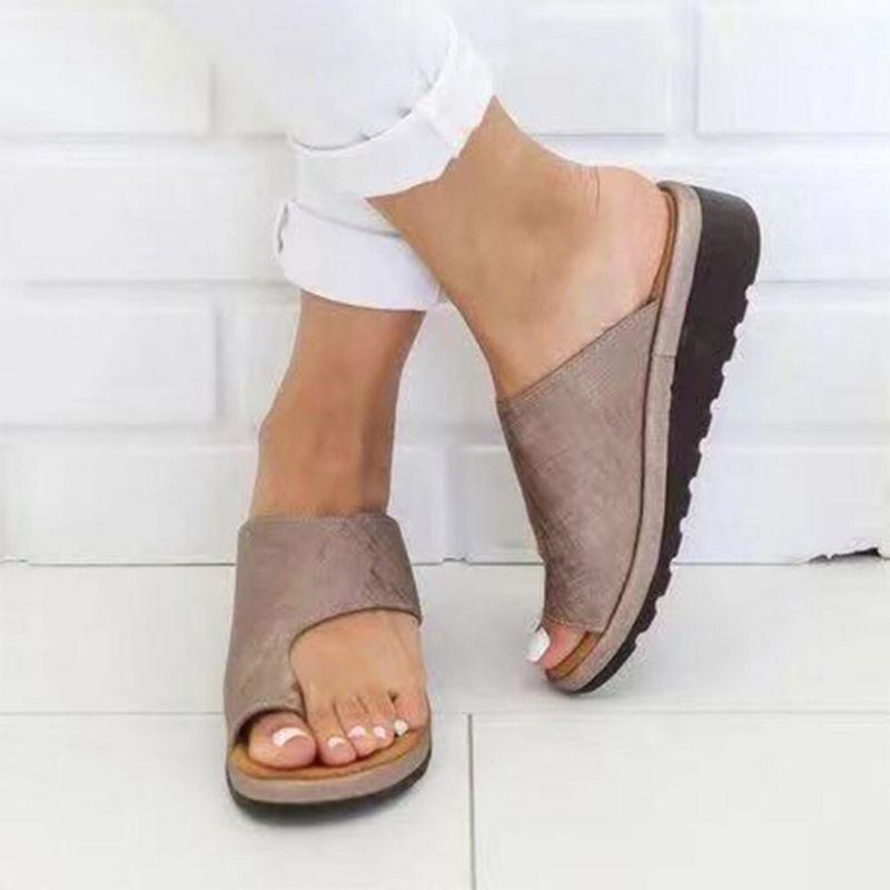 Damer I Stor Storlek Casual Soft Clip Toe Flat Sandaler