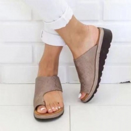 Damer I Stor Storlek Casual Soft Clip Toe Flat Sandaler