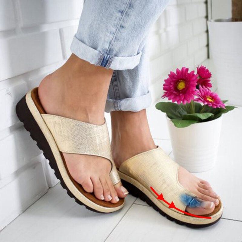 Damer I Stor Storlek Casual Soft Clip Toe Flat Sandaler