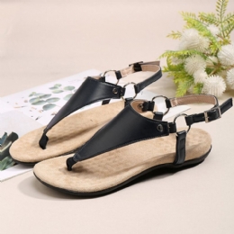 Damer Metal Spänne Flip Flops Casual Flat Slingback Sandaler