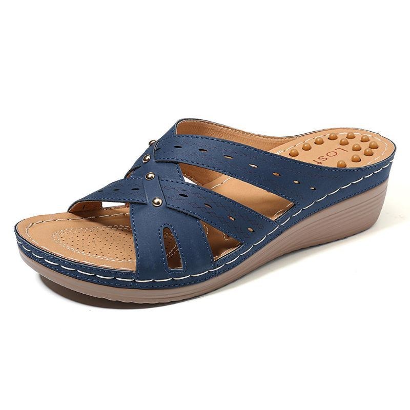 Dammassage Innersula Tofflor Cross Wedge Sandaler