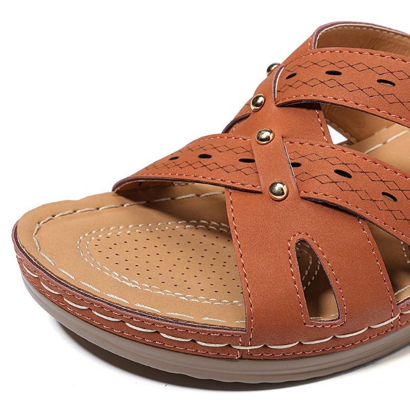 Dammassage Innersula Tofflor Cross Wedge Sandaler