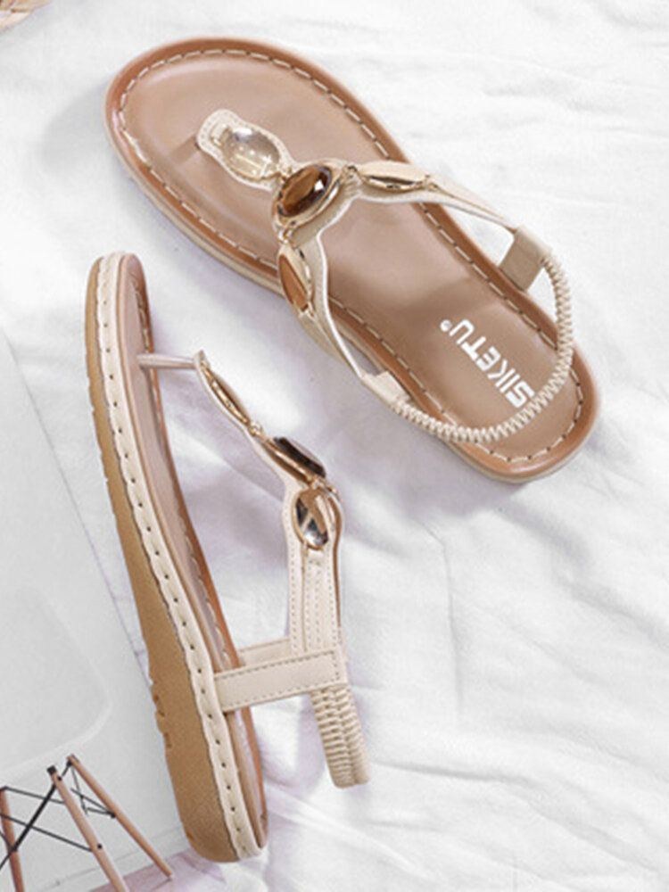 Dammode Metal Spänne Mjuk Beach Clip Toe Sandaler