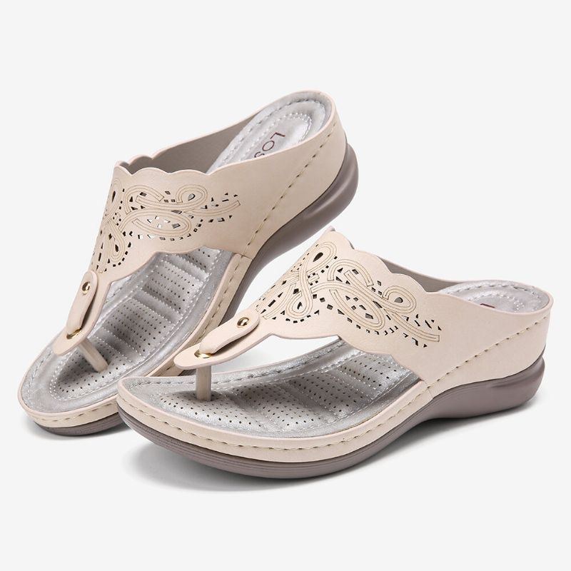 Damutskärning Flip Flops Clip Toe Slip On Casual Wedge Sandaler