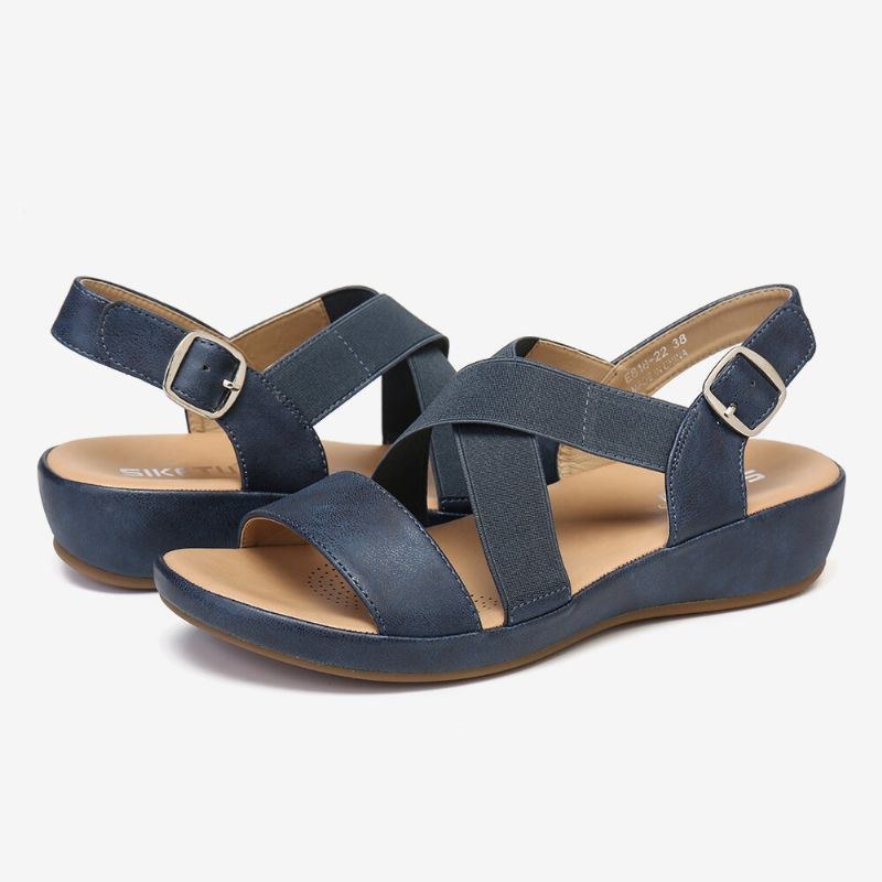 Elastiskt Band För Kvinnor Med Öppen Tå Mjuk Sula Öppen Tåspänne Casual Summer Beach Flat Sandaler