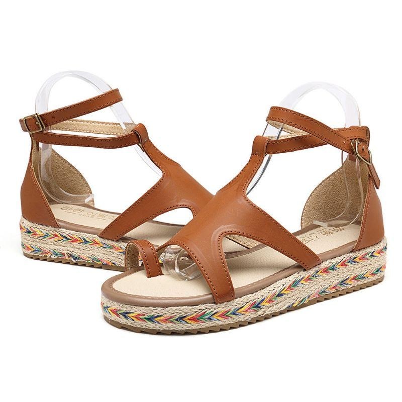 Roman Gladiator Sandaler Summer Wedges Platform Damskor