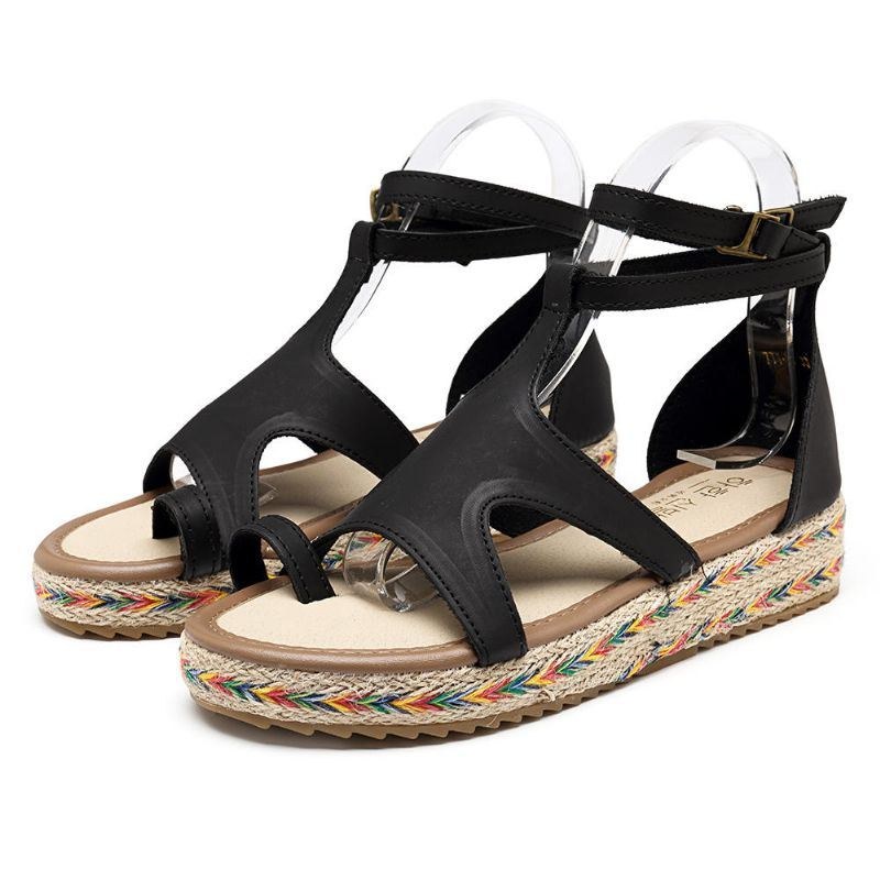 Roman Gladiator Sandaler Summer Wedges Platform Damskor