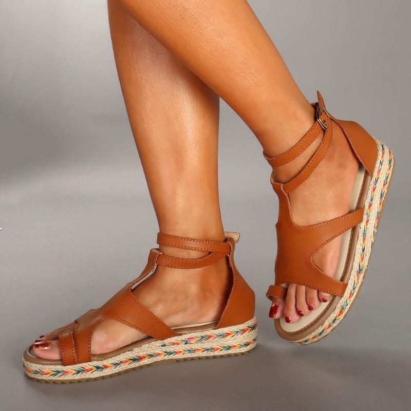 Roman Gladiator Sandaler Summer Wedges Platform Damskor