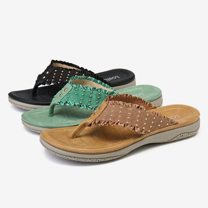 Rufsade Flipflops För Kvinnor Casual Sandaler