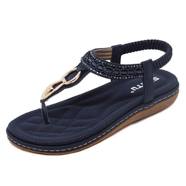 Utomhus Beach Flat Flip Flops Casual Platta Dam Sandaler Skor