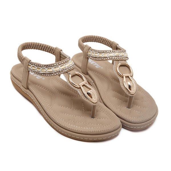 Utomhus Beach Flat Flip Flops Casual Platta Dam Sandaler Skor