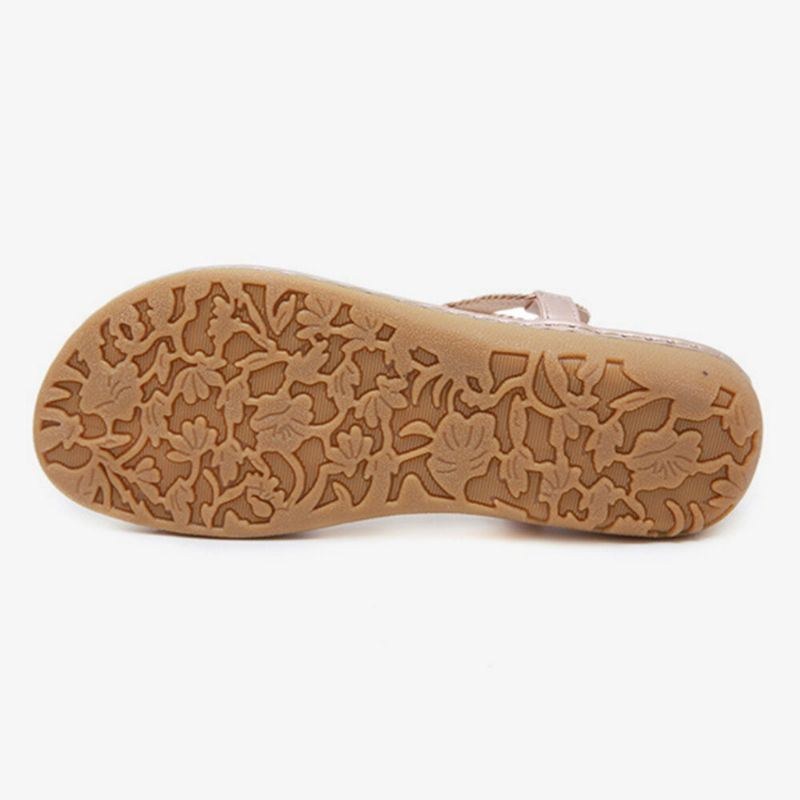 Women Weave Clip Toe Spänne Mjuk Sula Casual Summer Beach Flat Sandaler