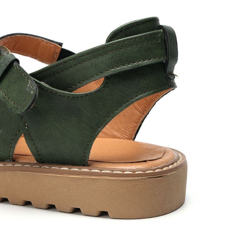 Women Wide Fit Comgy Cross Buckle Strap Closed Toe Sandaler