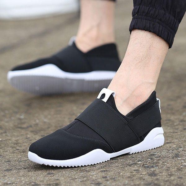 Herr Andas Elastiska Bnad Slip On Casual Sneakers