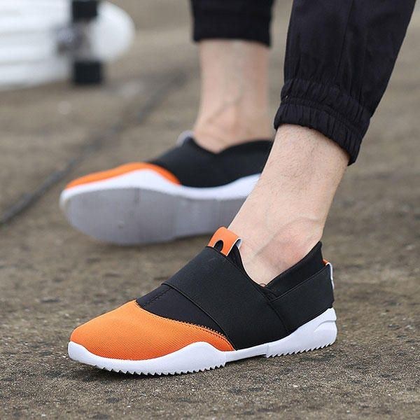 Herr Andas Elastiska Bnad Slip On Casual Sneakers