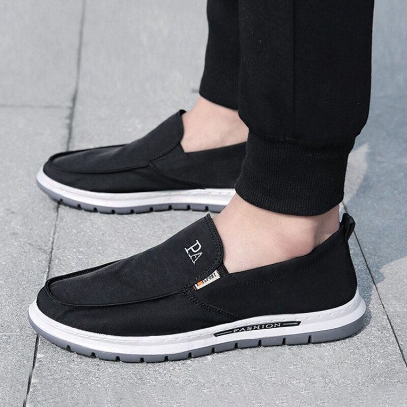 Herr Andas Mjuk Sula Ren Färg Slip On Gamla Peking Casual Tygskor