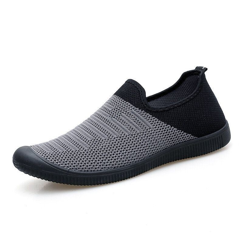 Herr Andas Stickade Mesh Casual Flat Sneakers