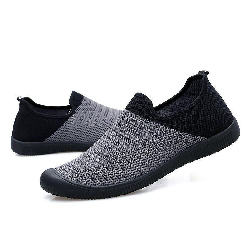 Herr Andas Stickade Mesh Casual Flat Sneakers