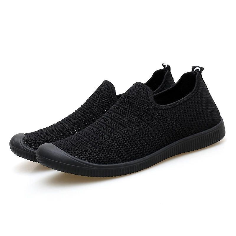 Herr Andas Stickade Mesh Casual Flat Sneakers