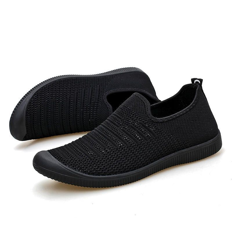 Herr Andas Stickade Mesh Casual Flat Sneakers